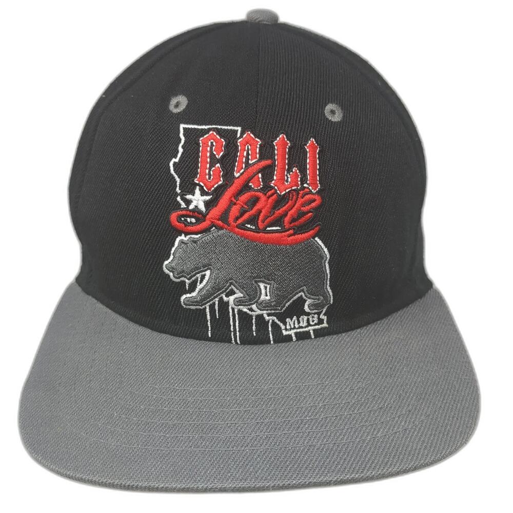 Cali Love Bear Mob Snapback Hat Black One Size Embroidered Colorblock